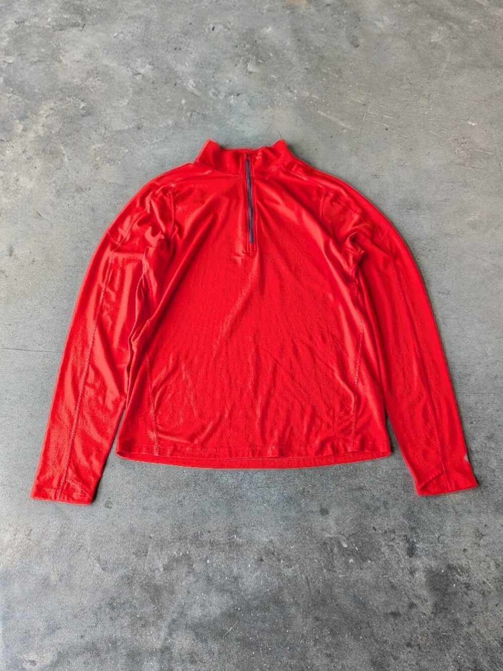 Stio Men's Red Basis Quarter Zip Pullover Long Sleeve Cotton Top medium NWT
